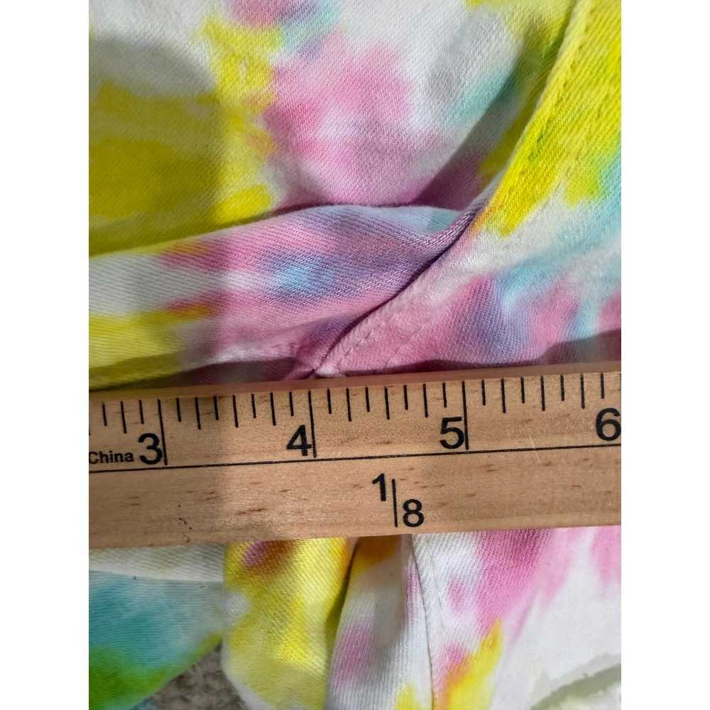 Judy Blue Snow Cone Tie Dye High Waist Denim Shorts Raw Hem Cut Off 1XL - Picture 7 of 8